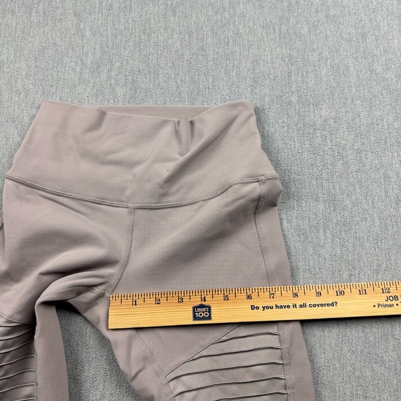 Alo Yoga Leggings Womens Small Purple Moto Ribbed 28" High-Waist Running Active - Picture 7 of 13